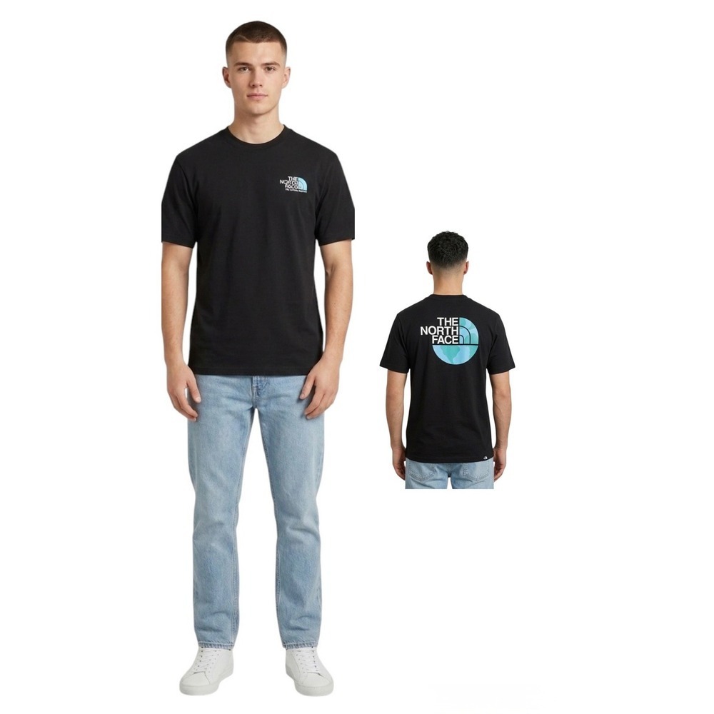 The North Face Black Earth Globe Graphic Cotton Short Sleeve T-Shirt Unisex